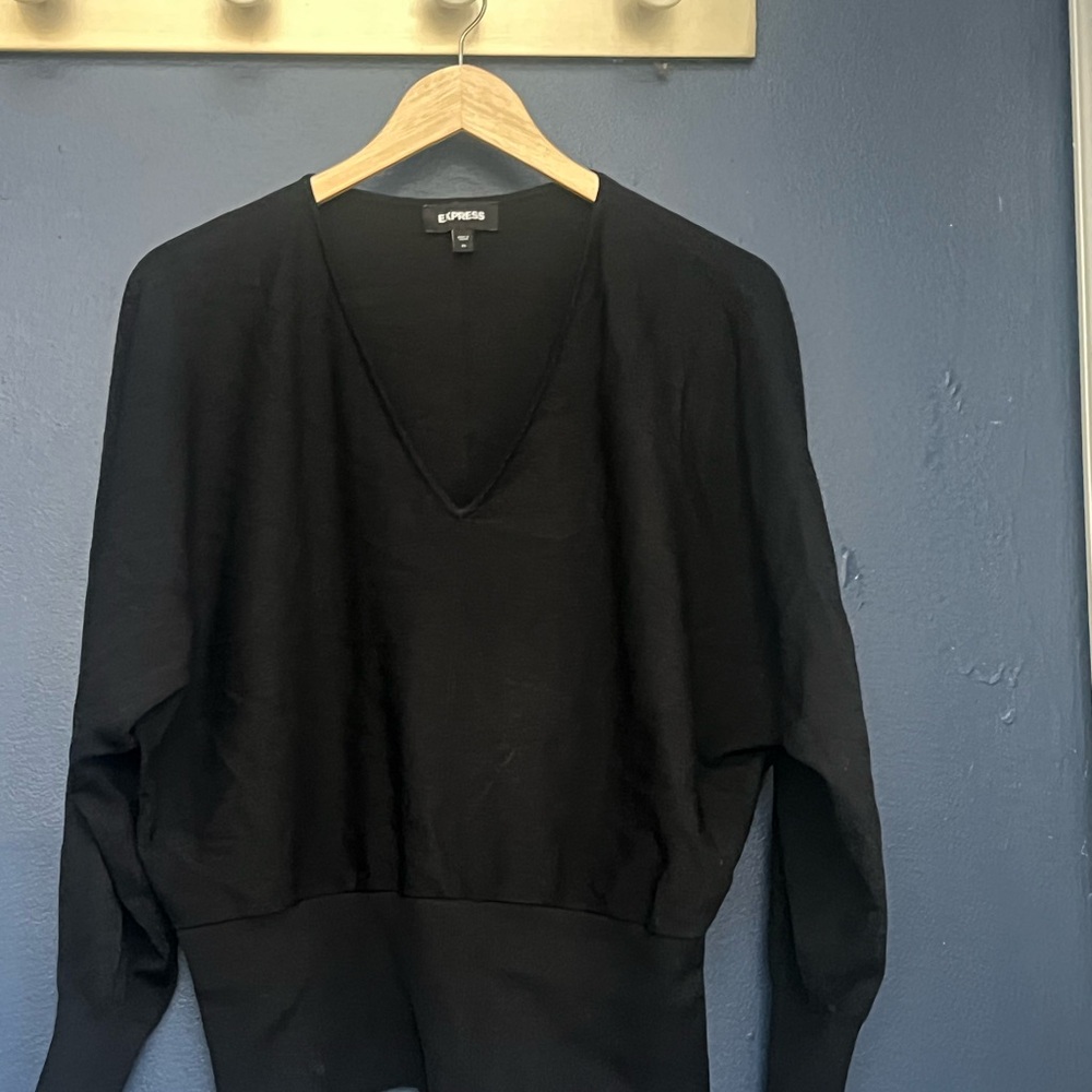 Express Elegant Black Knit Top